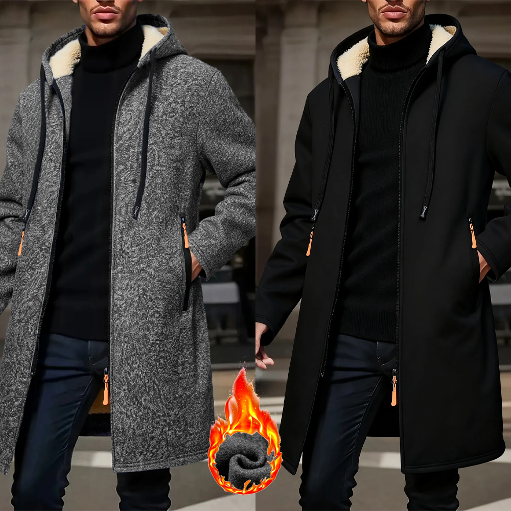 Windbreaker Men Zip - Men's Winter Warm Long Coat Zipper