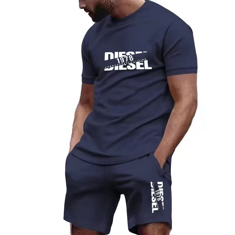 Mens Fashion Trend - 2026 new summer men's T-shirt+shorts set