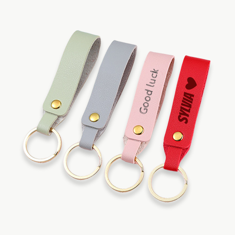Men'S Fashion Gold Chain - High-end PU Leather Keychain Hand Strap