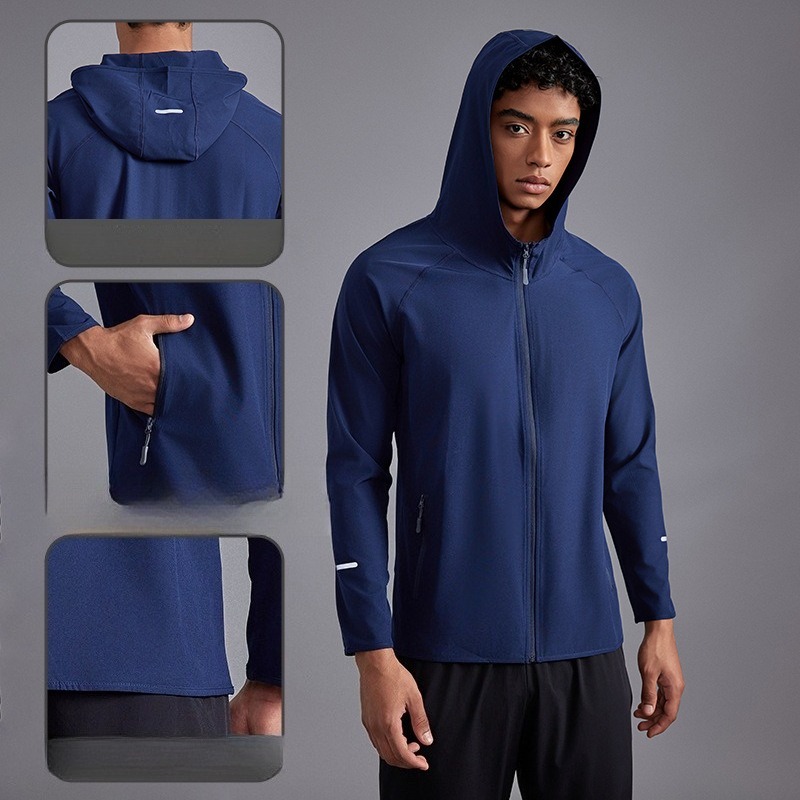 Windbreaker Men Zip - Unisex Running Windbreaker Lightweight Jacket Long