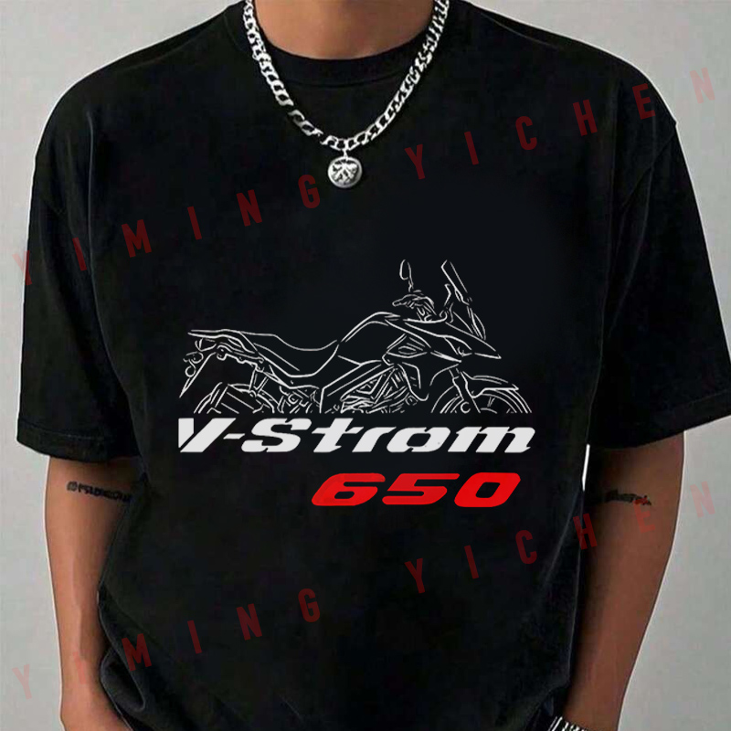 Men'S Fashion V Neck T Shirts - V-Strom 650 Motorcycle T-Shirt Moto Riders