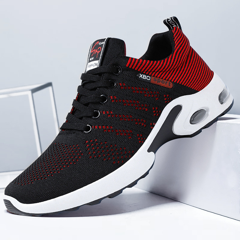Men'S Fashion Korea - Men's Trendy Breathable Lace-Up Running Shoes