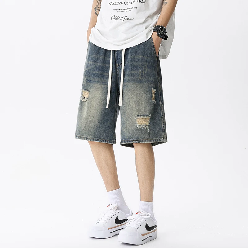 Summer Thin Denim Shorts Men's - Men'S Fashion Loose Pants 리뷰 및 가격
