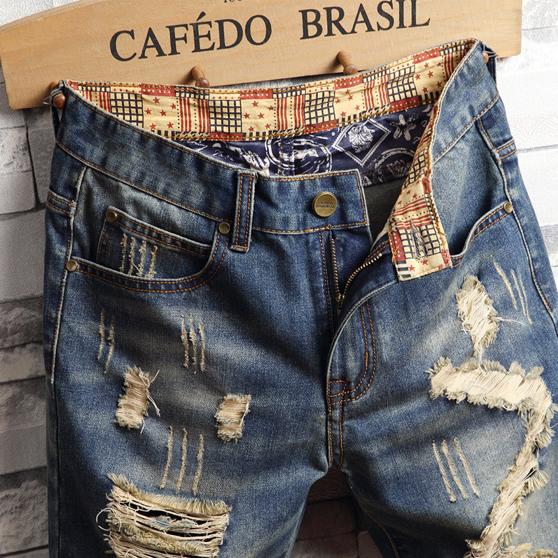 Ripped Hip-hop Denim Shorts Me - Men'S Fashion Loose Pants 리뷰 및 가격