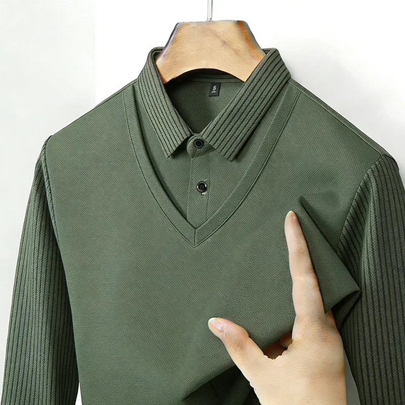 Men's Fake Two Piece Shirt Col - Men'S Fashion 리뷰 및 가격