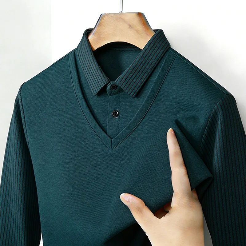 Men's Fake Two Piece Shirt Col - Men'S Fashion 리뷰 및 가격