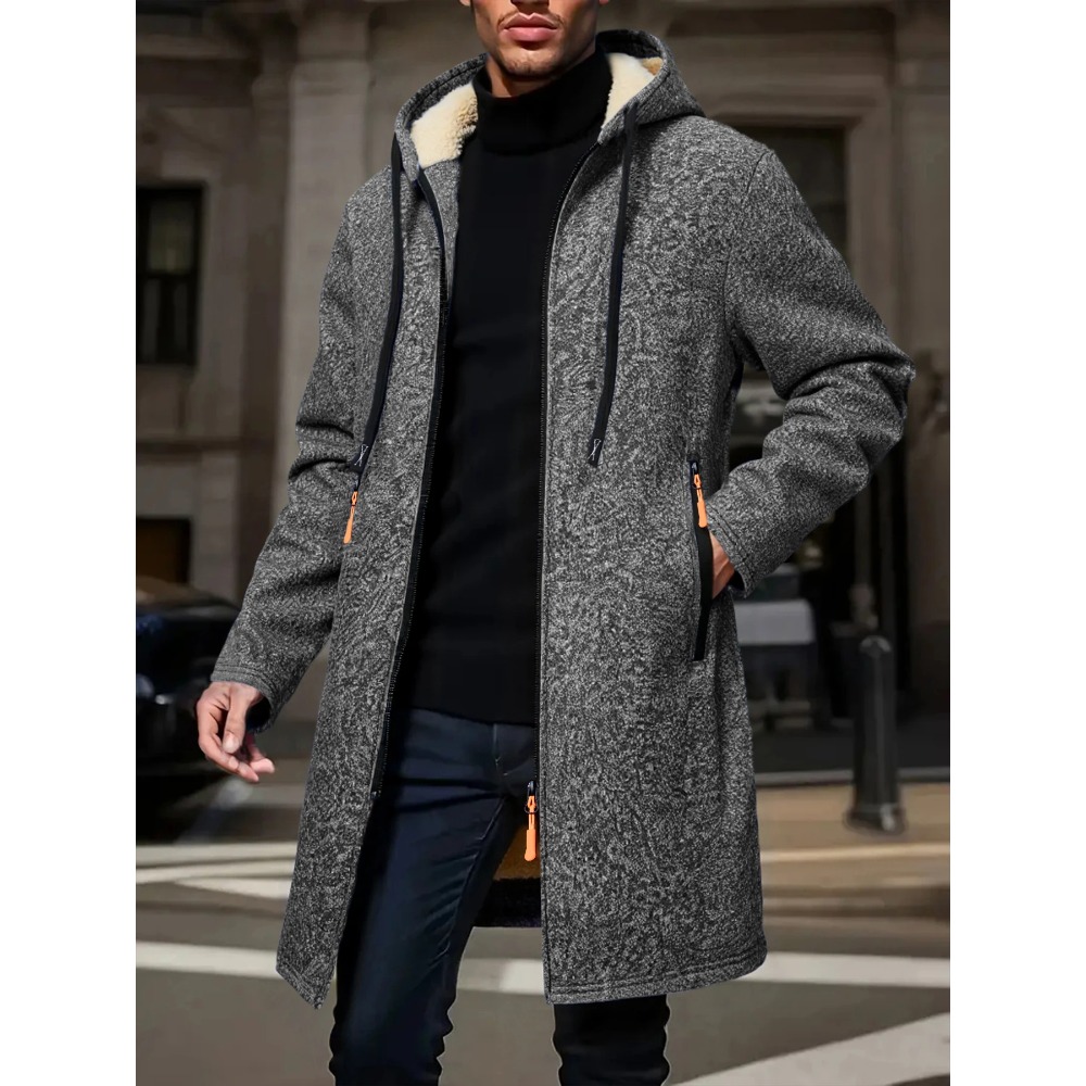 Men's Winter Warm Long Coat Zi - Windbreaker Men Zip 리뷰 및 가격