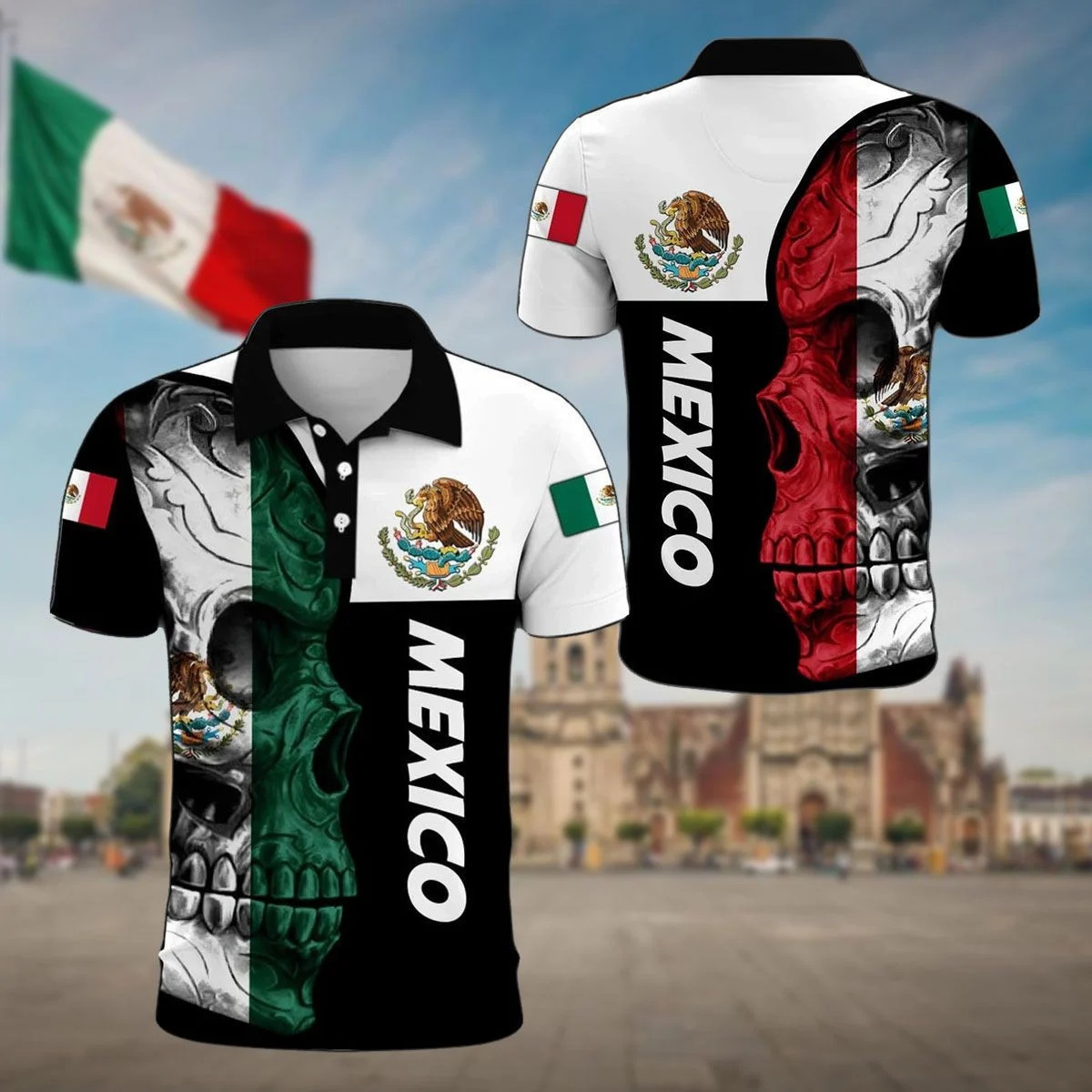 Mexico Aztec Coat Of Arms & Sk - Mens Fashion Mexico 리뷰 및 가격