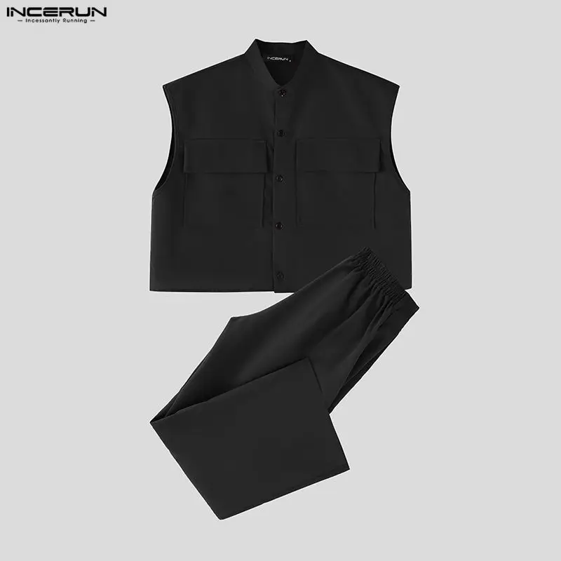INCERUN Men Sets Solid Sleevel - Men'S Fashion Loose Pants 리뷰 및 가격