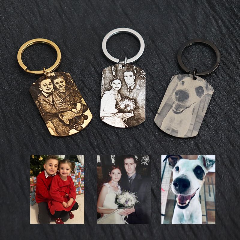 Custom Engrave Photo Keychain  - Men'S Fashion Gold Chain 리뷰 및 가격