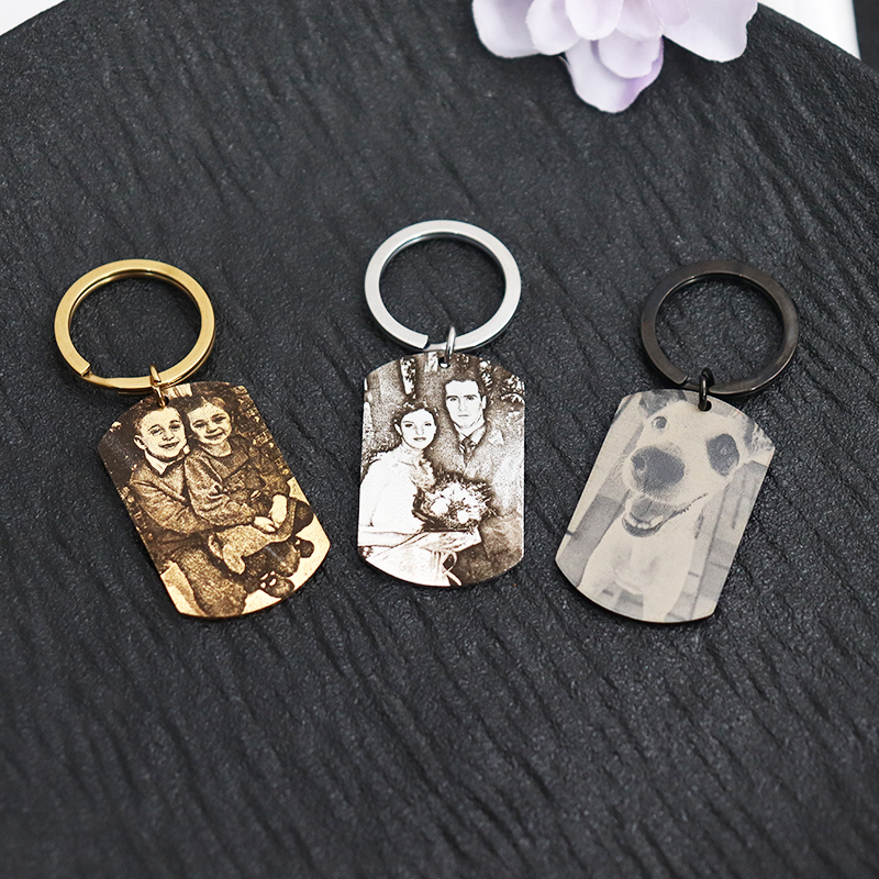 Custom Engrave Photo Keychain  - Men'S Fashion Gold Chain 리뷰 및 가격