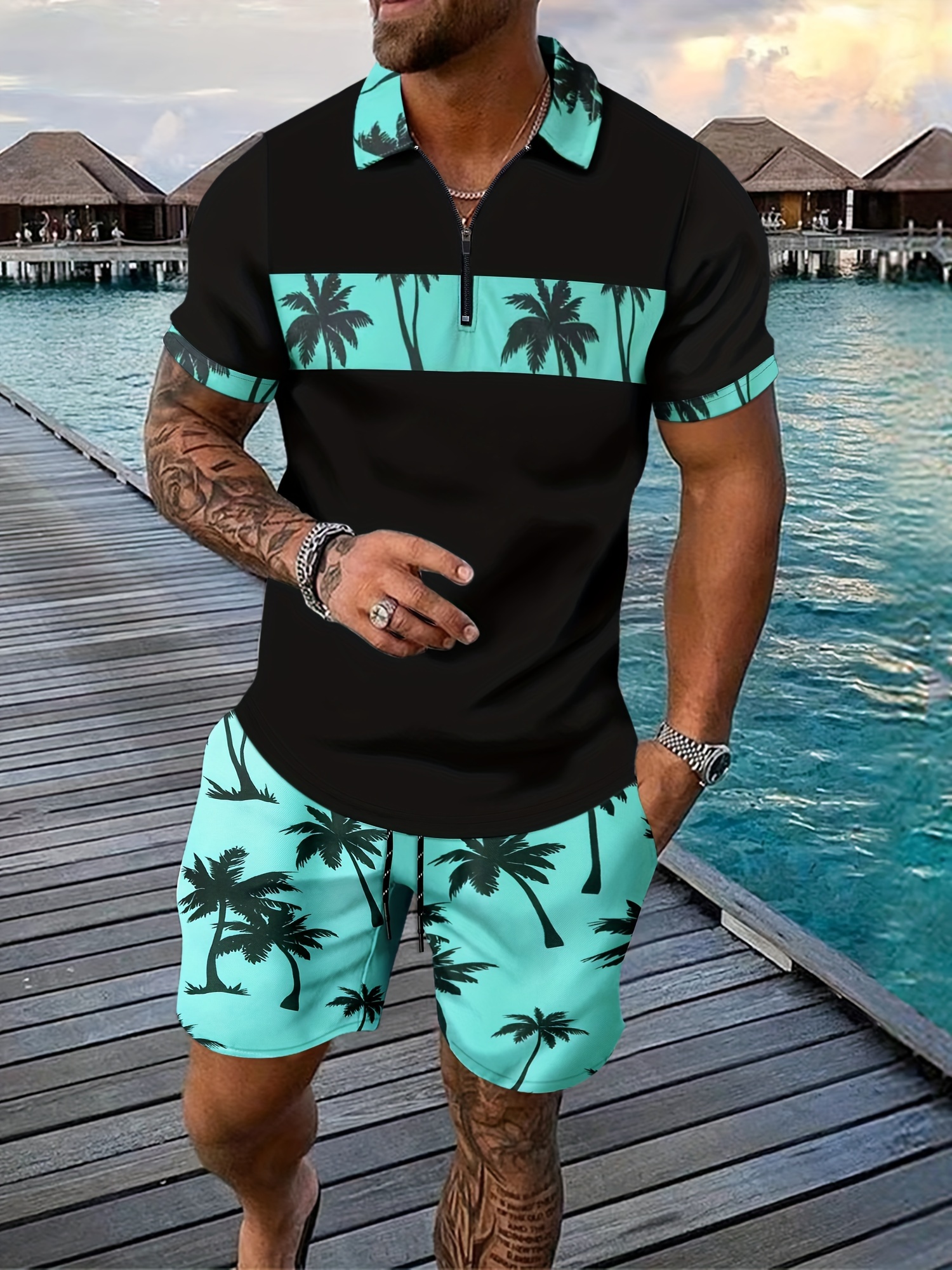 Men's Casual Two Piece Set Pin - Men'S Fashion Polo Shirt 리뷰 및 가격