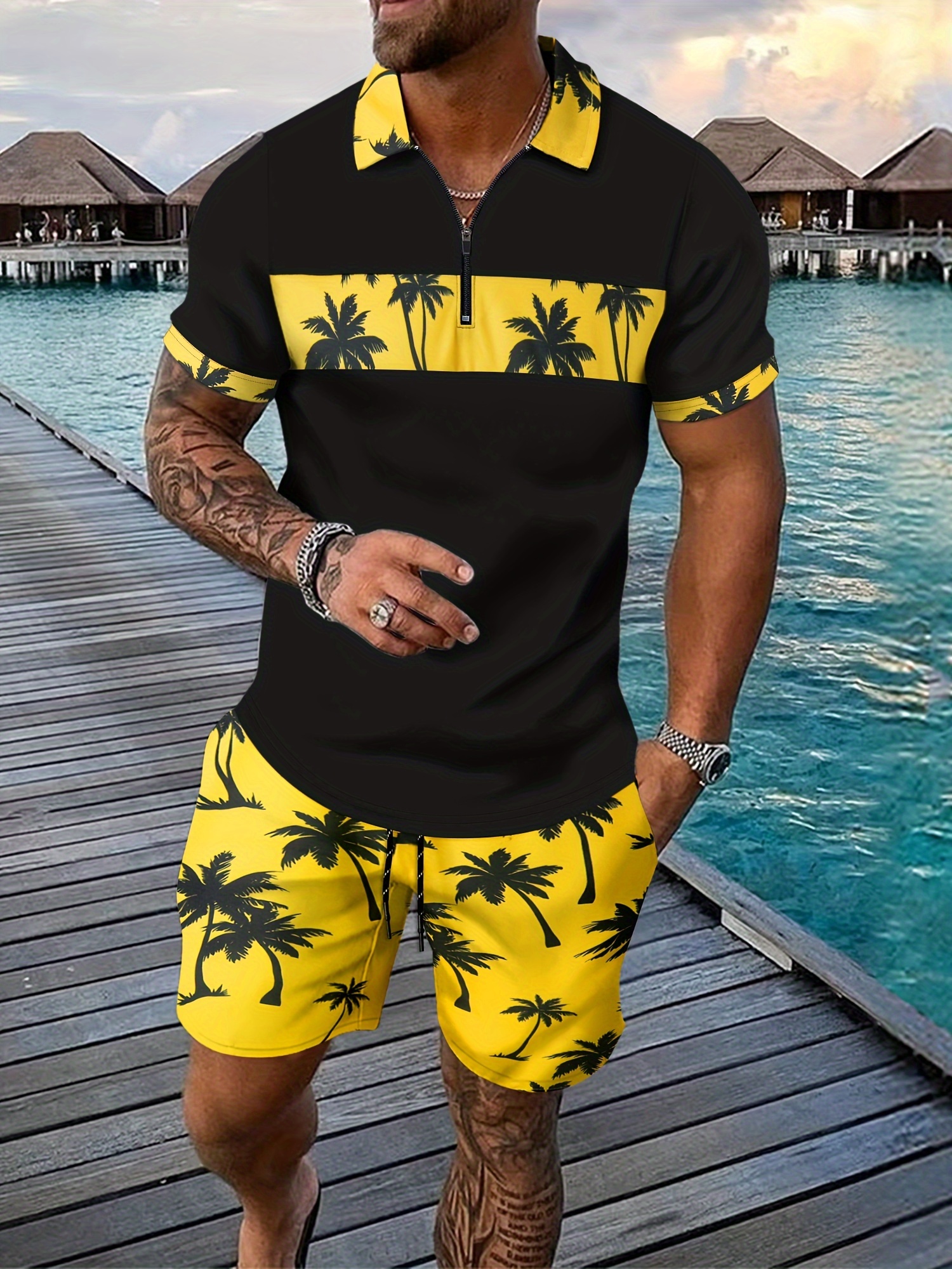 Men's Casual Two Piece Set Pin - Men'S Fashion Polo Shirt 리뷰 및 가격