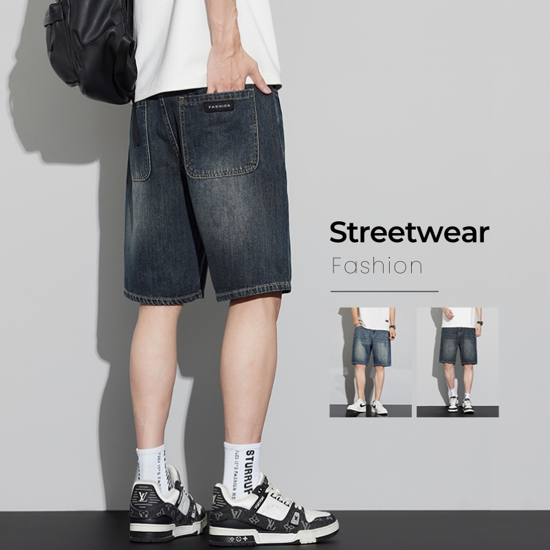 Men's Vintage Denim Shorts Sum - Men'S Fashion Loose Pants 리뷰 및 가격