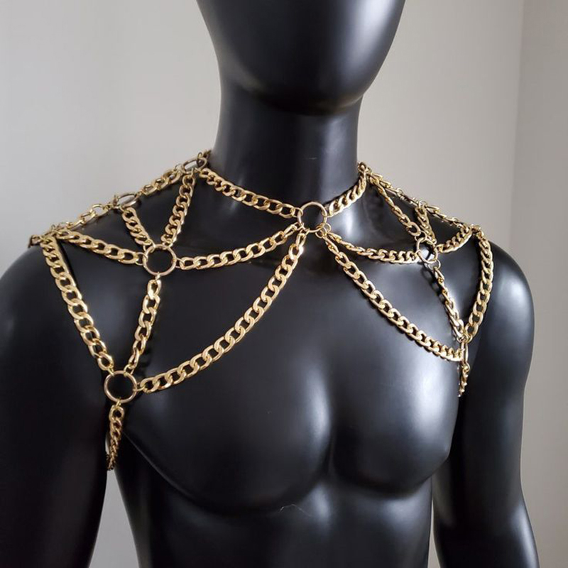 Punk Men Shoulder Body Chain B - Men'S Fashion Gold Chain 리뷰 및 가격