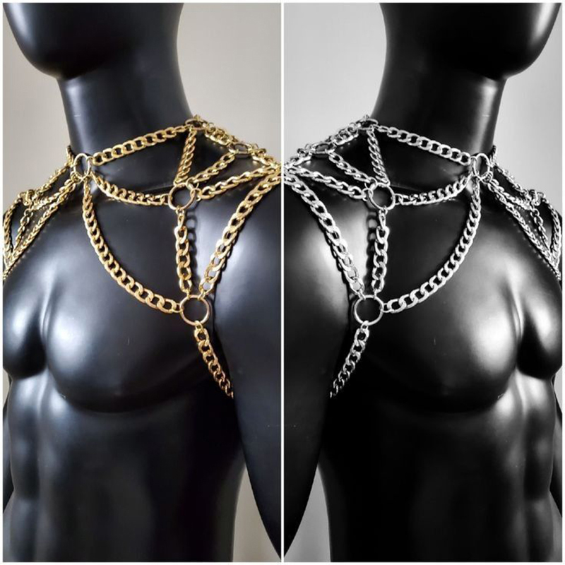 Punk Men Shoulder Body Chain B - Men'S Fashion Gold Chain 리뷰 및 가격
