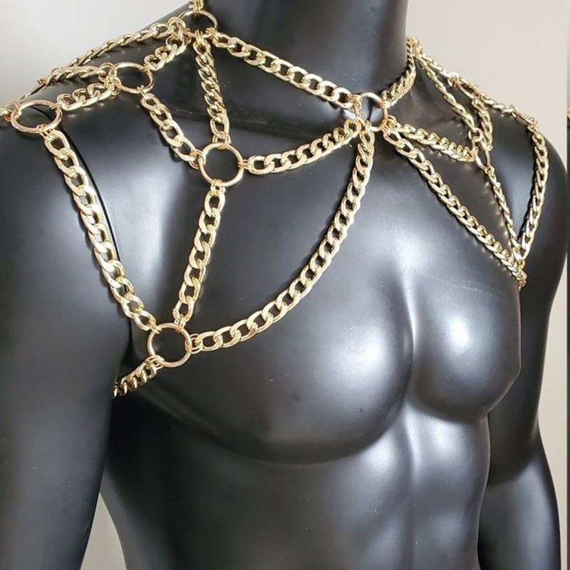 Punk Men Shoulder Body Chain B - Men'S Fashion Gold Chain 리뷰 및 가격