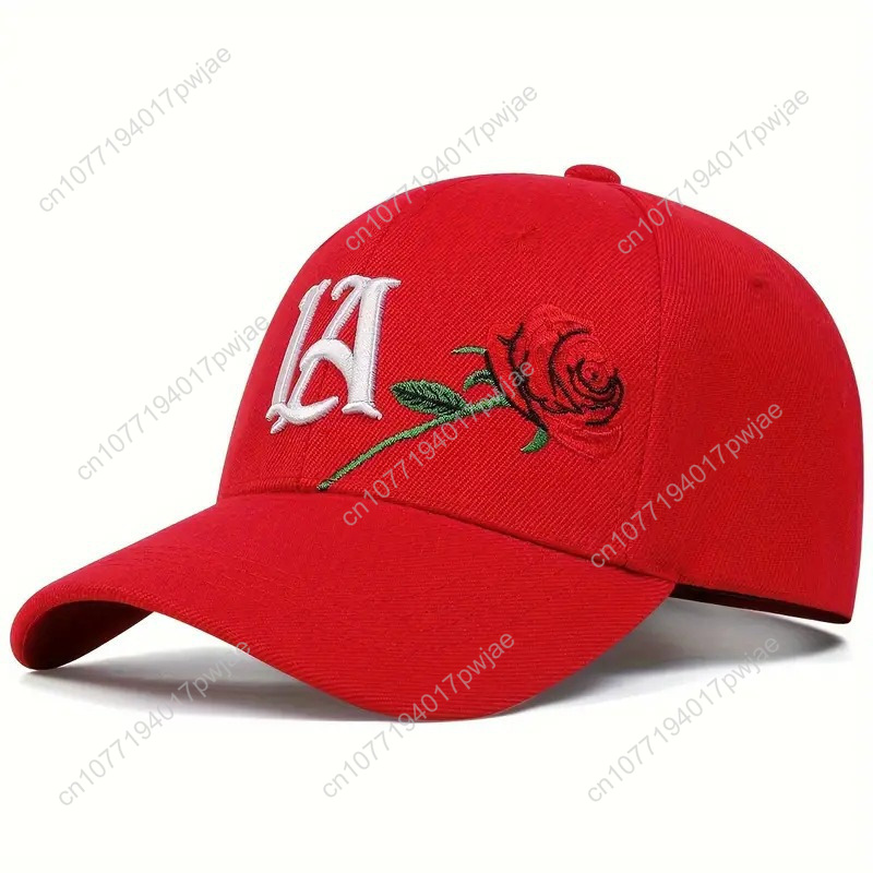 Rose-Embroidered LA Baseball C - Mens Fashion Caps 리뷰 및 가격