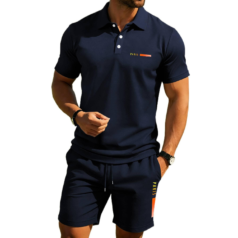 PARIS Print Men's high-end sum - Men'S Fashion Polo Shirt 리뷰 및 가격