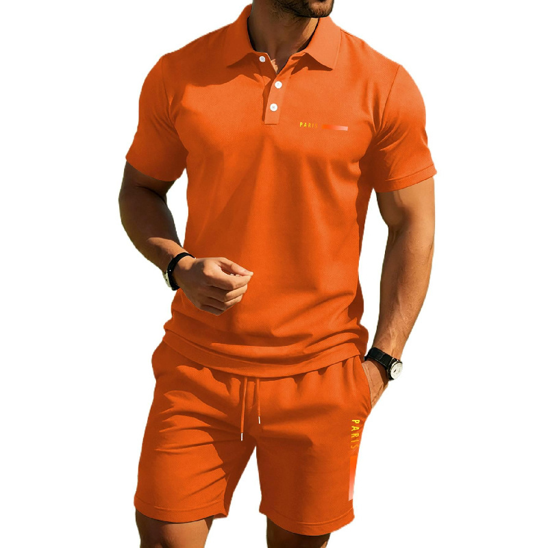 PARIS Print Men's high-end sum - Men'S Fashion Polo Shirt 리뷰 및 가격