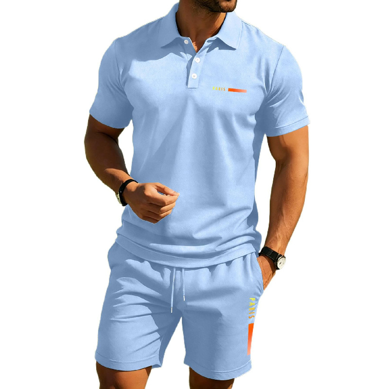 PARIS Print Men's high-end sum - Men'S Fashion Polo Shirt 리뷰 및 가격