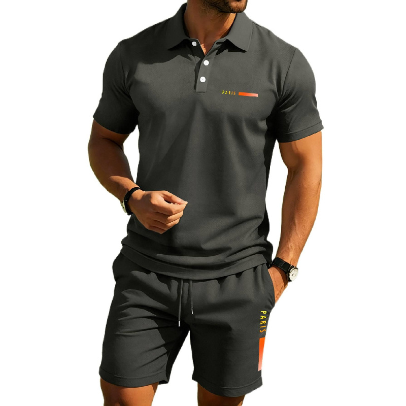 PARIS Print Men's high-end sum - Men'S Fashion Polo Shirt 리뷰 및 가격