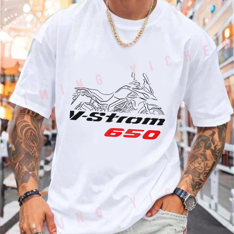 V-Strom 650 Motorcycle T-Shirt - Men'S Fashion V Neck T Shirts 리뷰 및 가격