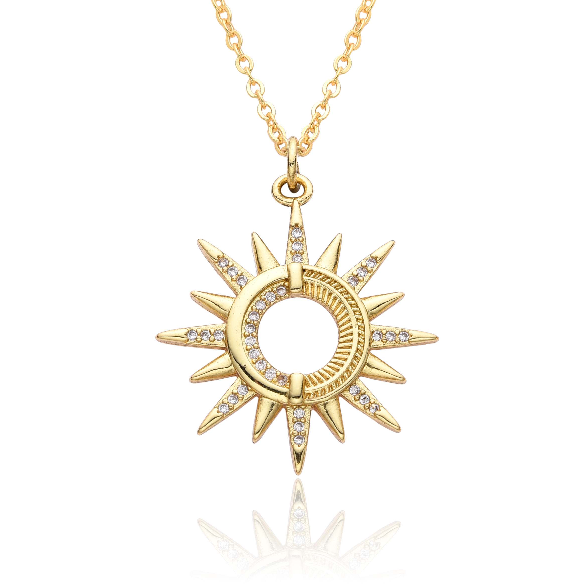 Y2K Gold Color Solar Sun Charm - Men'S Fashion Gold Chain 리뷰 및 가격