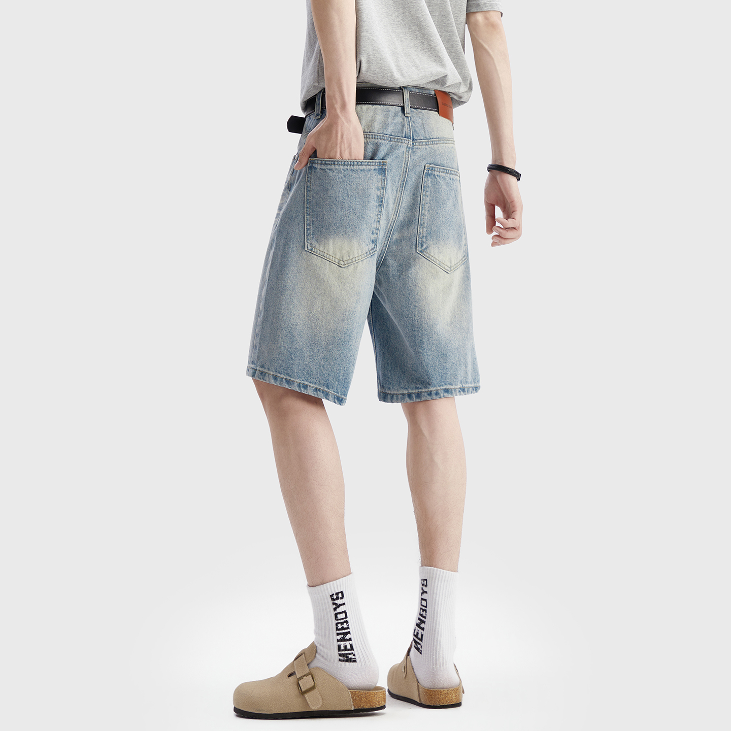 Vintage Washed Denim Shorts Me - Men'S Fashion Loose Pants 리뷰 및 가격