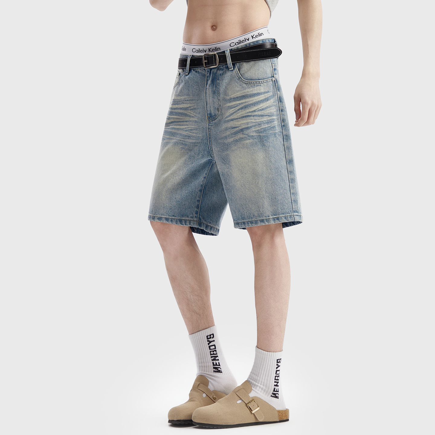 Vintage Washed Denim Shorts Me - Men'S Fashion Loose Pants 리뷰 및 가격