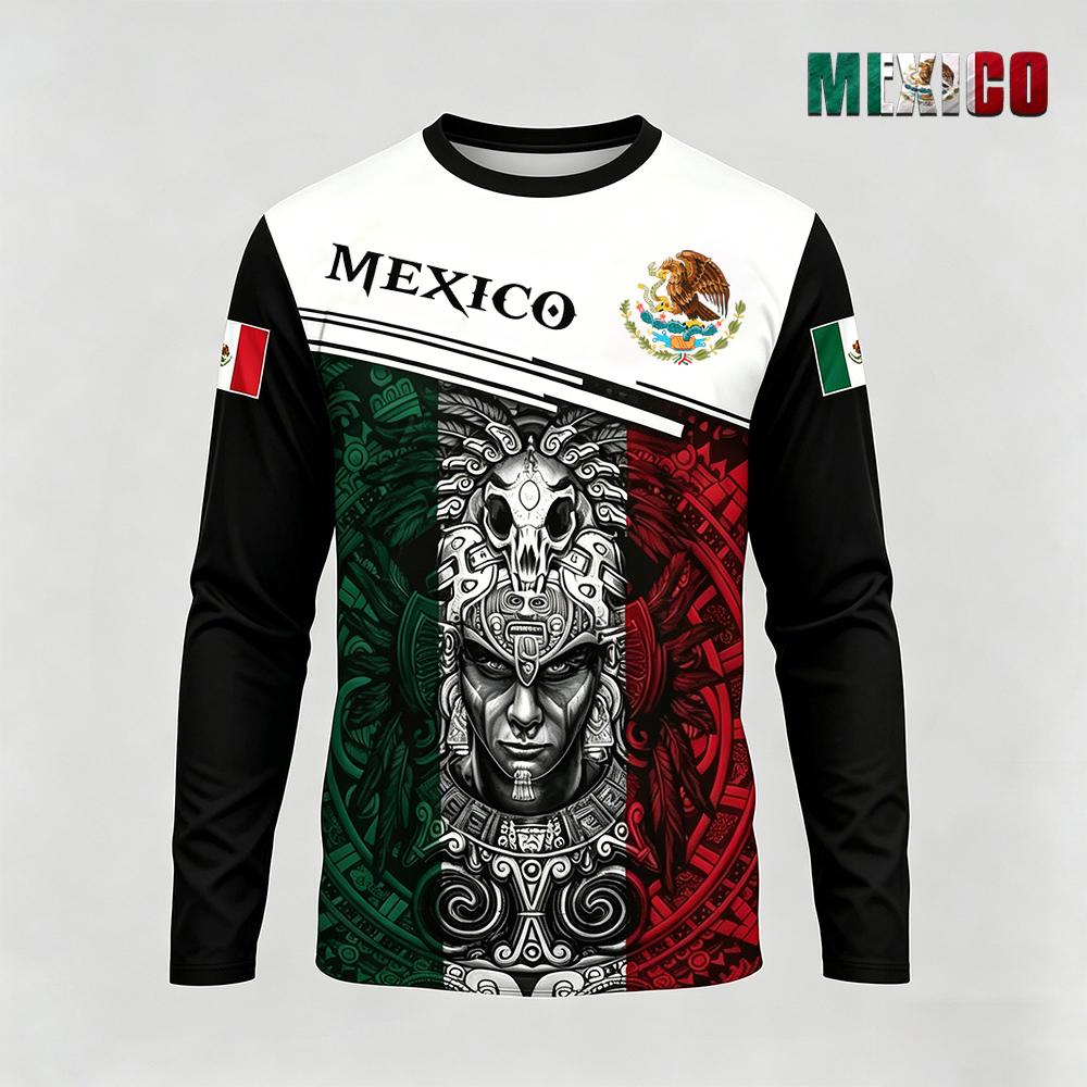 Mexico Themed Printed Long Sle - Mens Fashion Mexico 리뷰 및 가격
