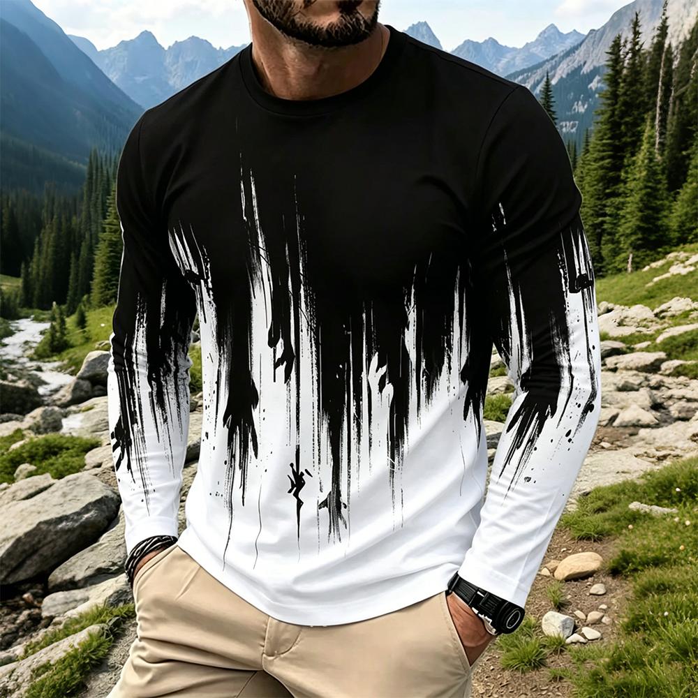 Men's Gradient Ink Splash Long - Men'S Fashion 리뷰 및 가격
