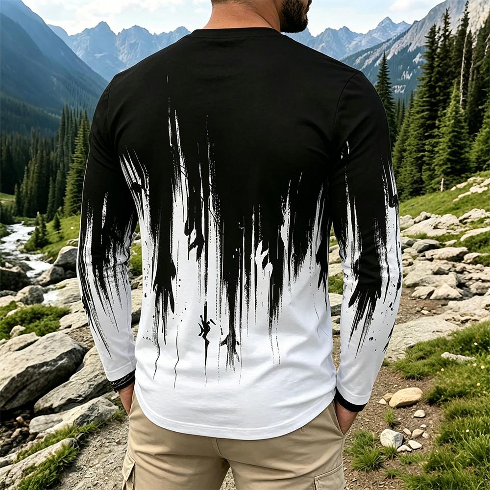 Men's Gradient Ink Splash Long - Men'S Fashion 리뷰 및 가격
