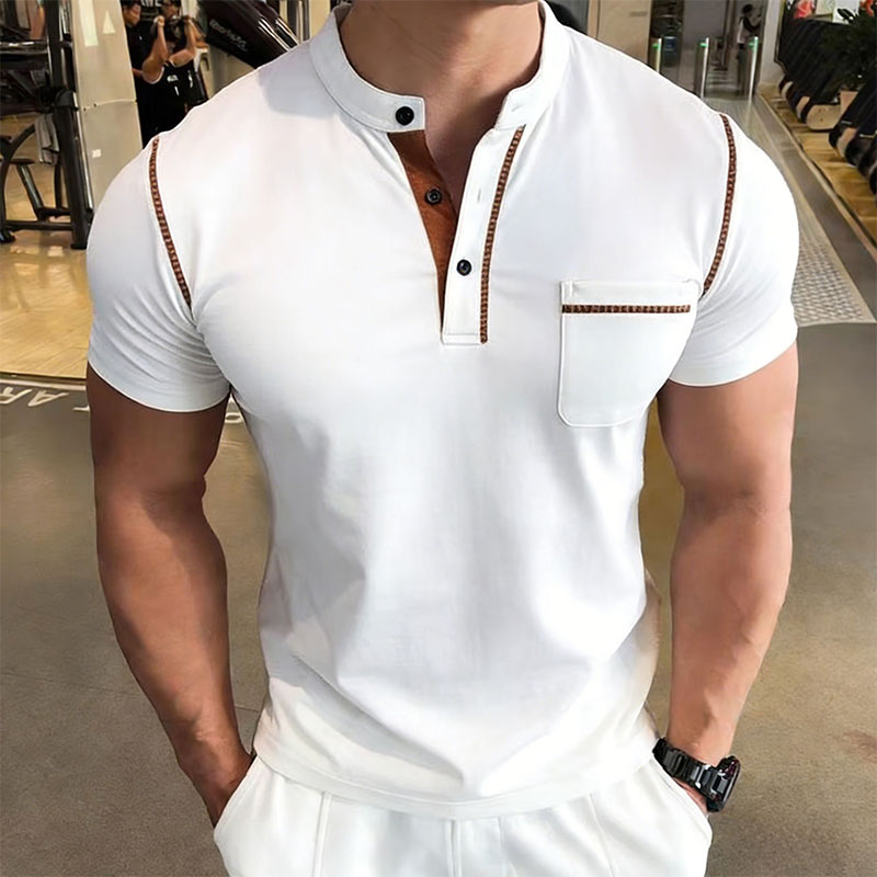 New Summer Men's Henry Collar  - Men'S Fashion Polo Shirt 리뷰 및 가격